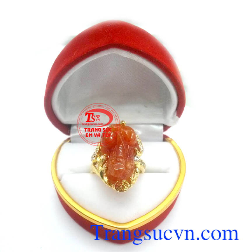 Nhẫn tỳ hưu ngọc đỏ,Nhẫn nữ tỳ hưu,Trang sức nữ Nhẫn tỳ hưu ngọc đỏ,Nhẫn nữ tỳ hưu,Trang sức nữ