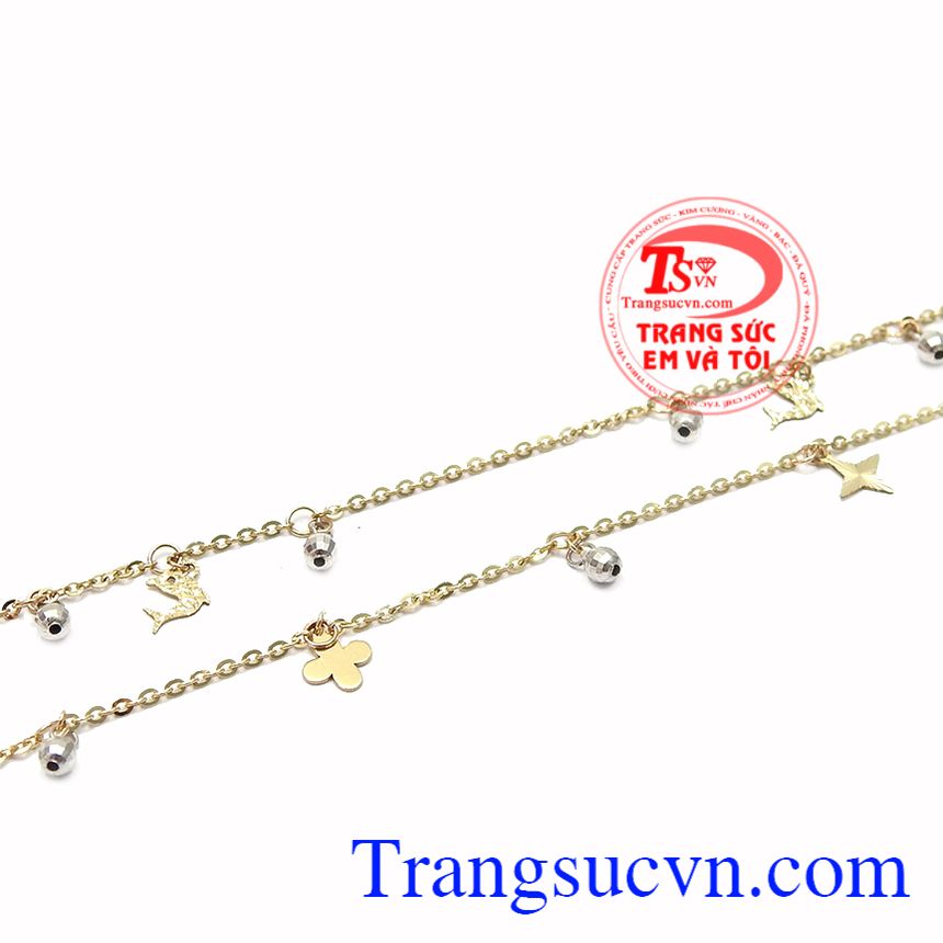 Lắc chân vàng dễ thương, lắc chân vàng tây