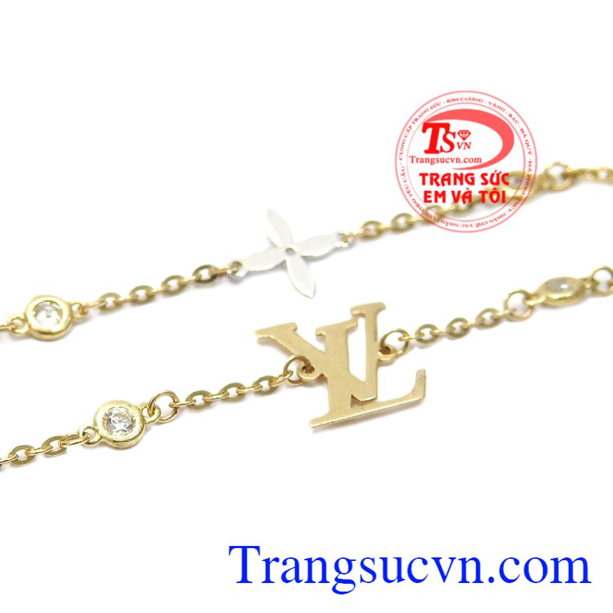 Lắc chân vàng LV, lắc chân vàng tây Lắc chân vàng thời thượng, lắc chân vàng tây