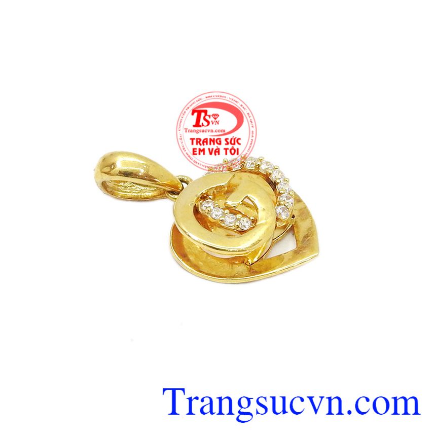 Mặt dây G vàng đẹp, mặt dây chuyền vàng