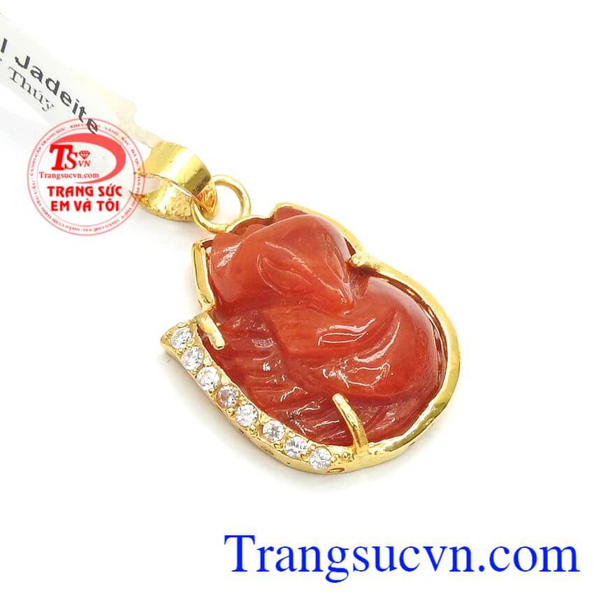 Mặt Dây Hồ Ly Phỉ Thúy Bình An, Jadeite - Ngọc cẩm thạch Mặt Dây Hồ Ly Phỉ Thúy Bình An, Jadeite - Ngọc cẩm thạch