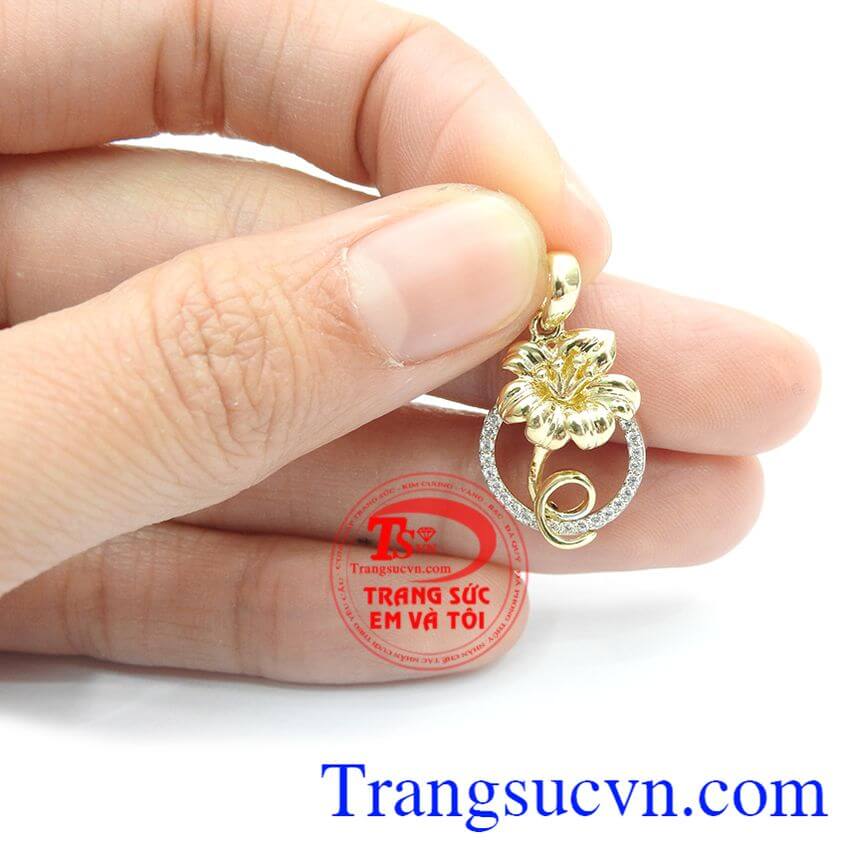 Mặt dây hoa bách hợp, mặt dây chuyền vàng