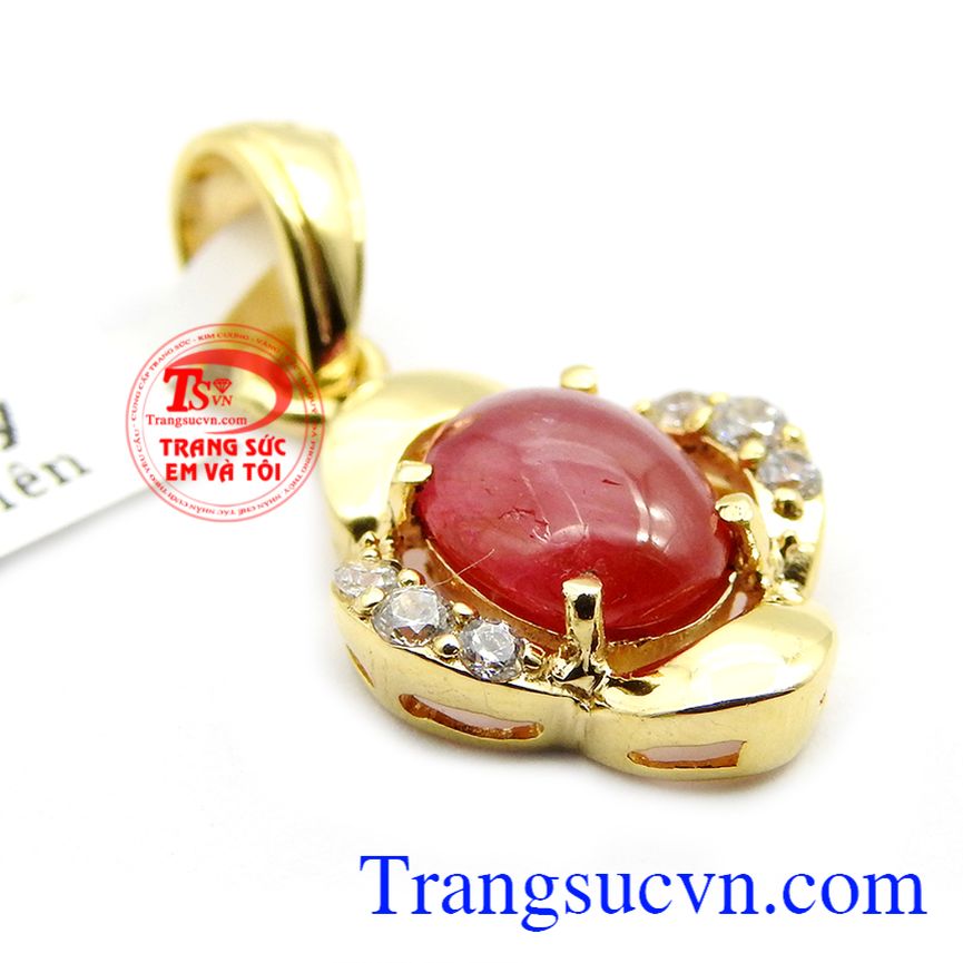 Mặt dây vàng gắn đá quý ruby, mặt dây chuyền ruby Mặt dây vàng gắn đá quý ruby, mặt dây chuyền ruby