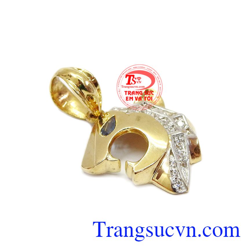 Mặt dây vàng tây 10k gắn đá quý TSVN, mặt dây vàng tây