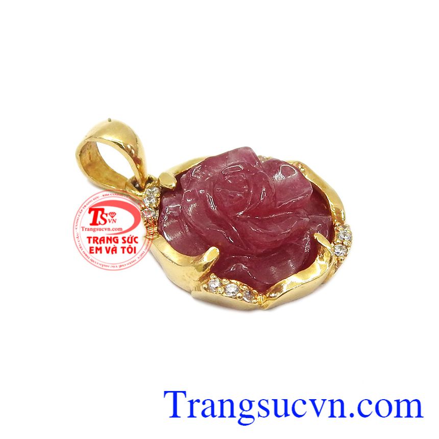 Mặt nữ ruby nụ hồng tình yêu, mặt dây chuyền ruby