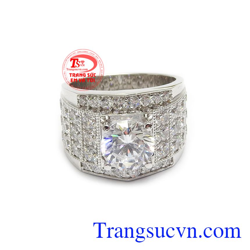 Nhẫn nam đẳng cấp vàng trắng 14k, Nhẫn Vàng Trắng Nam Nhẫn nam đẳng cấp vàng trắng 14k, Nhẫn Vàng Trắng Nam