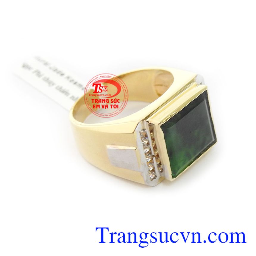 Nhẫn nam ngọc cẩm thạch phú quý, nhẫn nam đẹp Nhẫn nam ngọc cẩm thạch phú quý, nhẫn nam đẹp