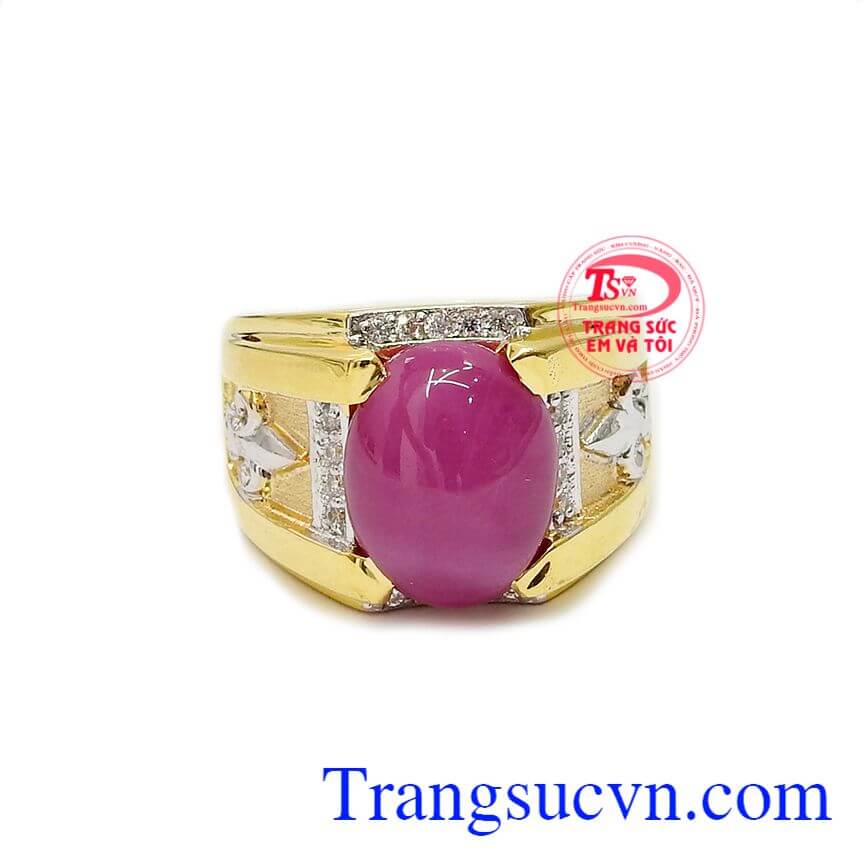 Nhẫn nam ruby sao kiểu mới, nhẫn nam đẹp
