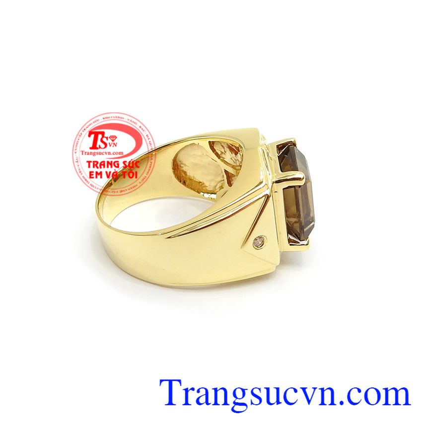 Nhẫn Nam Thạch Anh Khói May Mắn, nhẫn nam đẹp