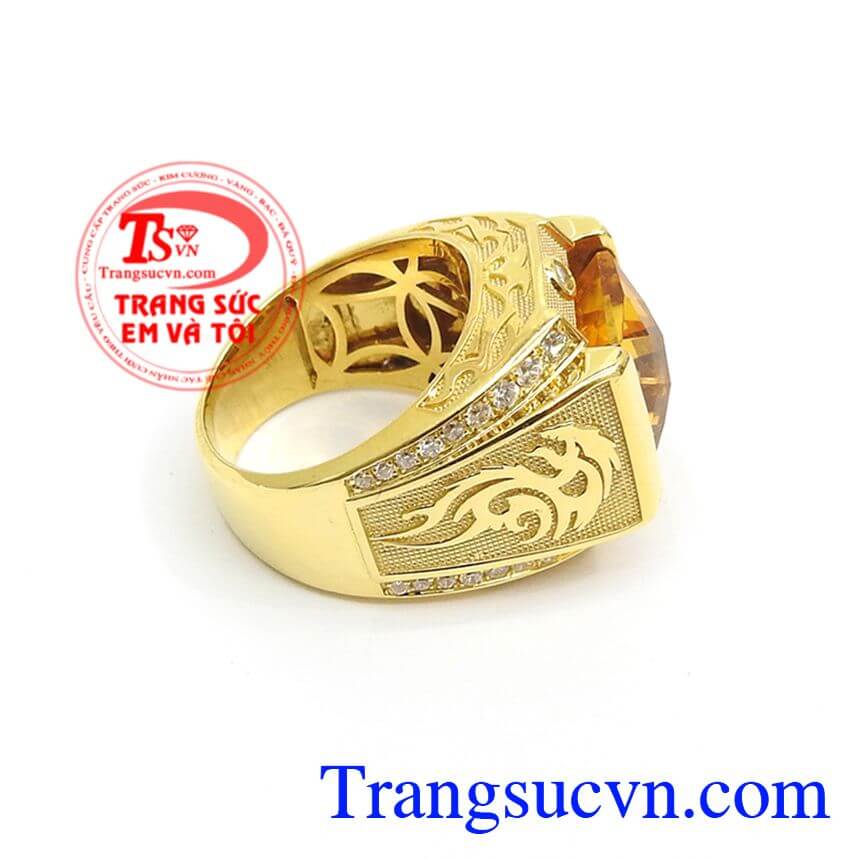 Nhẫn Nam Thạch Anh Vàng Cá Tính, nhẫn nam đẹp Nhẫn Nam Thạch Anh Vàng Cá Tính, nhẫn nam đẹp