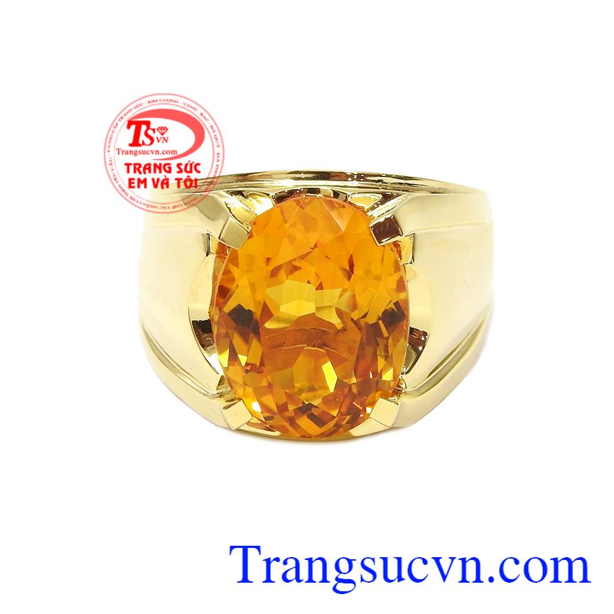 Nhẫn nam thạch anh vàng thời trang, Nhẫn nam đá quý, Nhẫn nam vàng đẳng cấp
