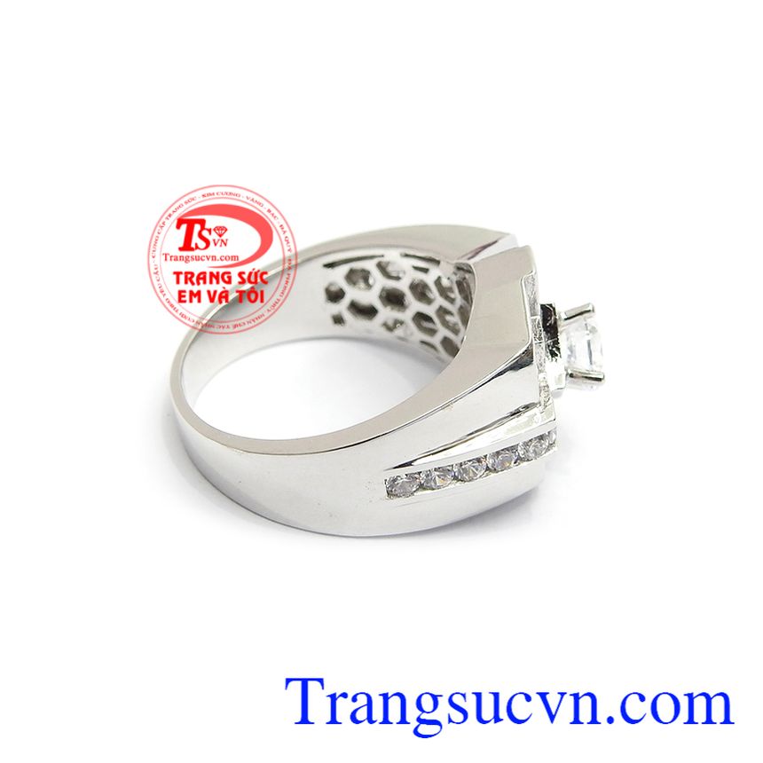Nhẫn Nam Vàng Trắng Cá Tính, nhẫn nam đẹp
