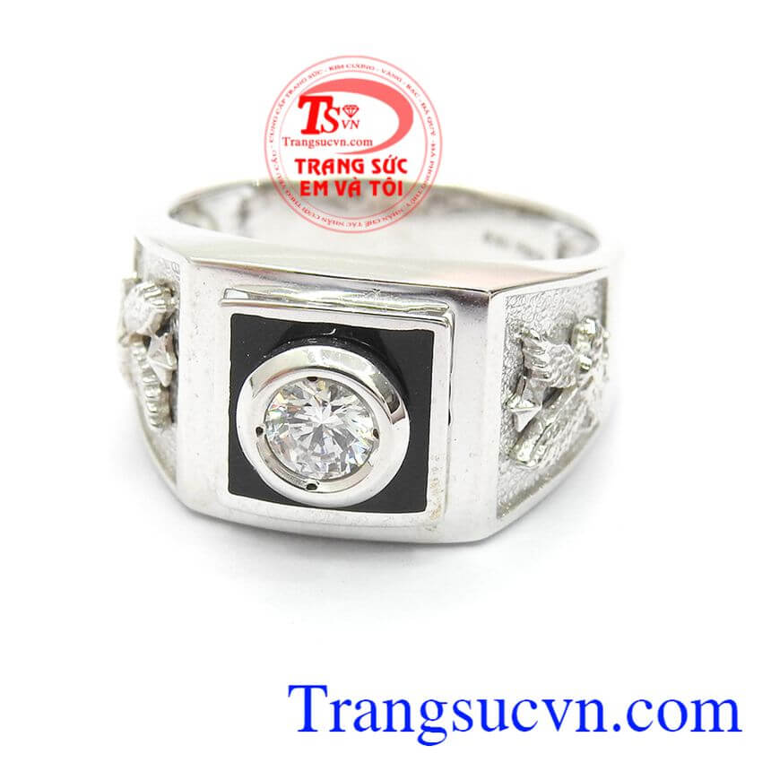Nhẫn nam vàng trắng Hàn Quốc, nhẫn nam đẹp