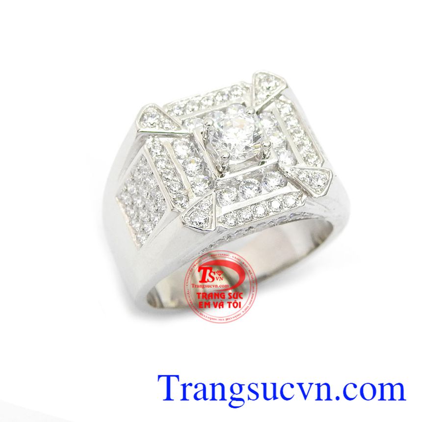 Nhẫn nam vàng trắng kiểu mới, nhẫn nam đẹp