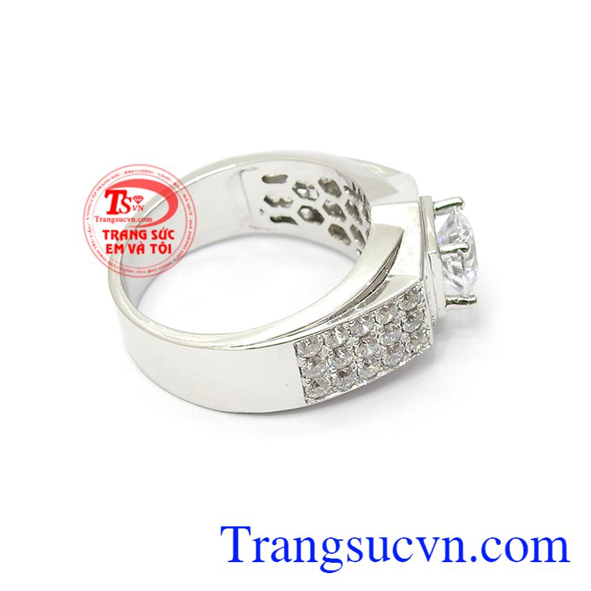 Nhẫn Nam Vàng Trắng May Mắn, nhẫn nam đẹp Nhẫn Nam Vàng Trắng May Mắn, nhẫn nam đẹp