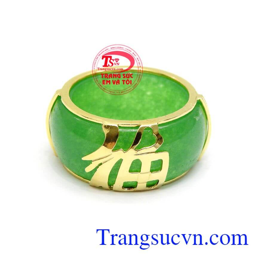 Nhẫn Ngọc Chữ Phúc May Mắn, nhẫn nam đẹp