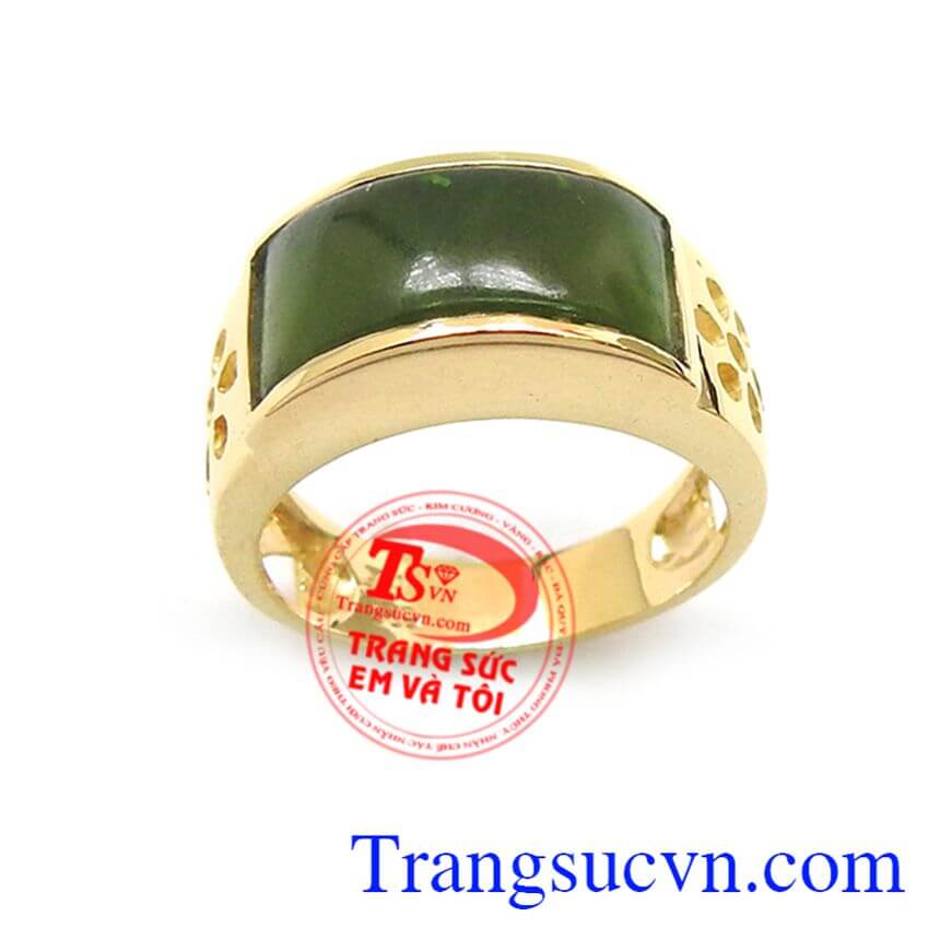 Nhẫn ngọc nephrite thiên nhiên, nhẫn nam đẹp Nhẫn ngọc nephrite thiên nhiên, nhẫn nam đẹp