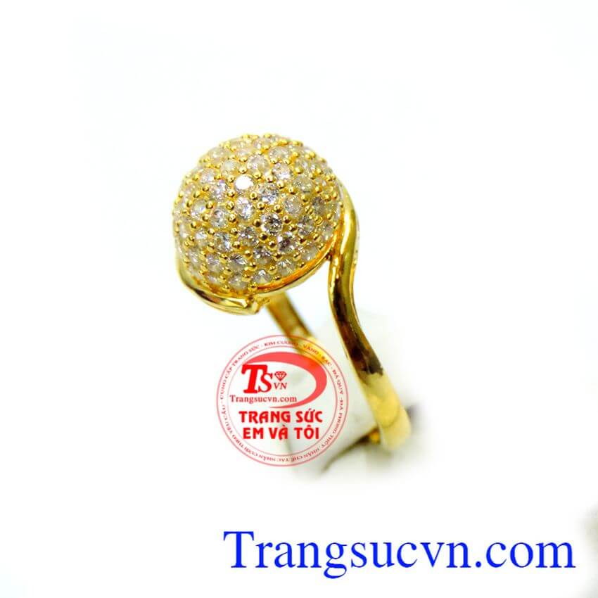 Nhẫn nữ bán cầu kết đá, nhẫn nữ vàng Nhẫn nữ bán cầu kết đá, nhẫn nữ vàng