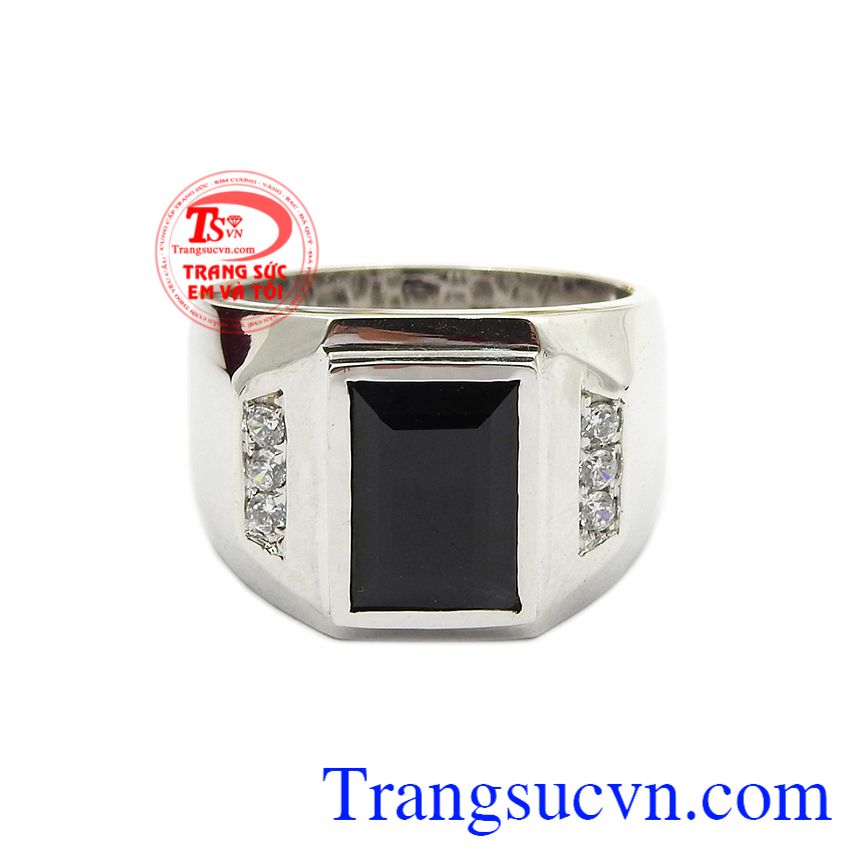 Nhẫn saphire nam, Nhẫn nam vàng trắng, Nhẫn nam vàng thời trang Nhẫn saphire nam, Nhẫn nam vàng trắng, Nhẫn nam vàng thời trang