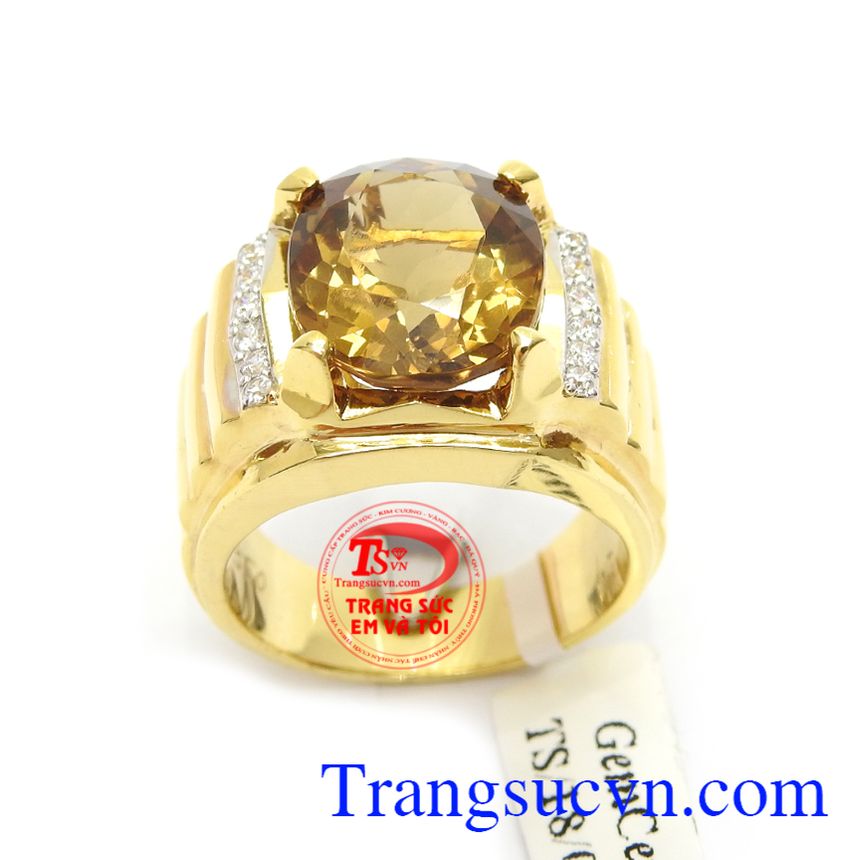 Nhẫn Thạch Anh Khói Sang Trọng, nhẫn nam đá quý Nhẫn Thạch Anh Khói Sang Trọng, nhẫn nam đá quý