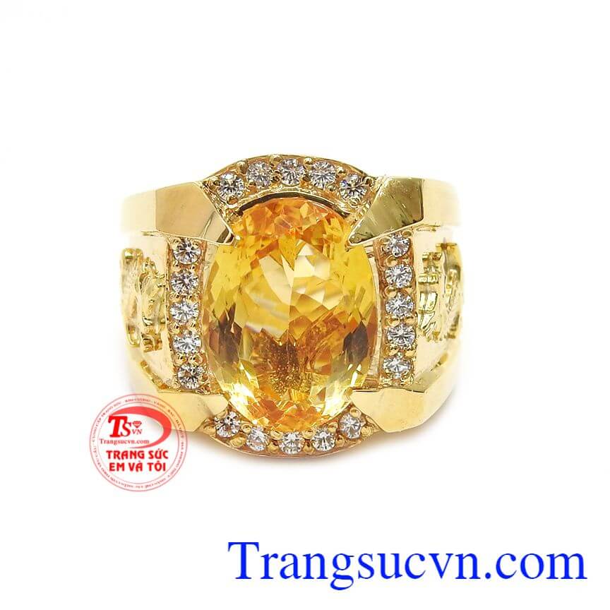 Nhẫn thạch anh rồng vàng, nhẫn nam đẹp