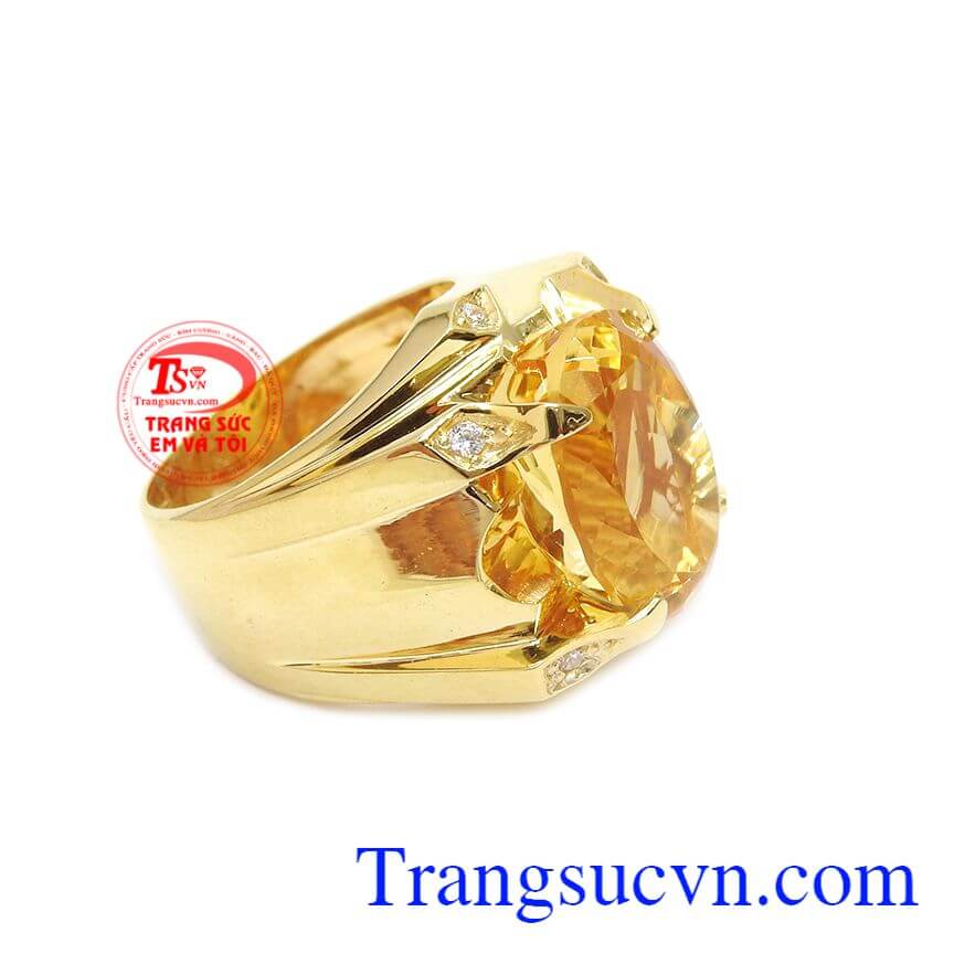 Nhẫn thạch anh vàng quý ông, nhẫn nam đẹp Nhẫn thạch anh vàng quý ông, nhẫn nam đẹp