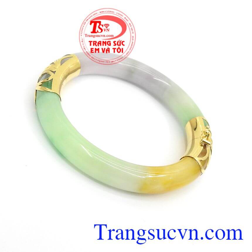 Vòng Cẩm Thạch Bọc Vàng Tài Lộc, vòng tay vàng tây Vòng Cẩm Thạch Bọc Vàng Tài Lộc, vòng tay vàng tây