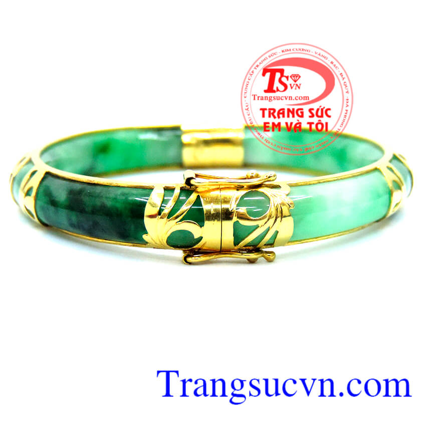 Vòng tay ngọc phong thủy, vòng bọc vàng