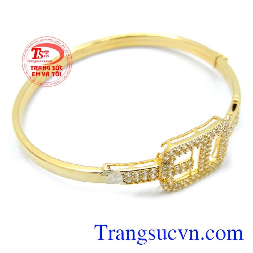 Vòng tay vàng 10k mặt đính đá, vòng tay vàng Vòng tay vàng 10k mặt đính đá, vòng tay vàng