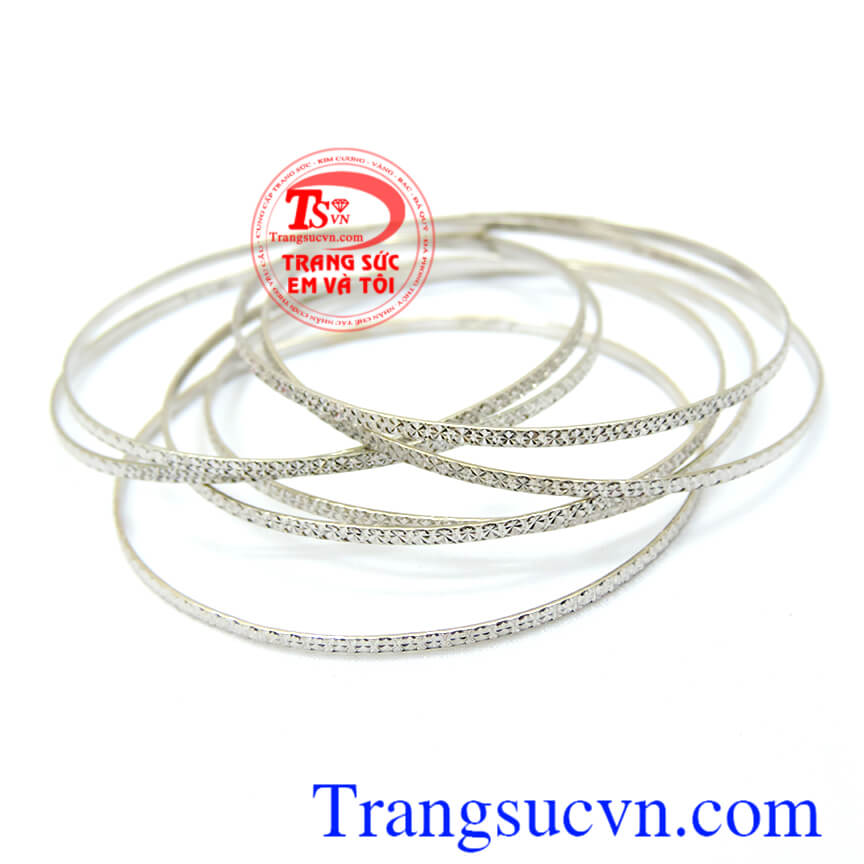 Vòng tuần vàng trắng 18k Italy, vòng tuần vàng Vòng tuần vàng trắng 18k Italy, vòng tuần vàng