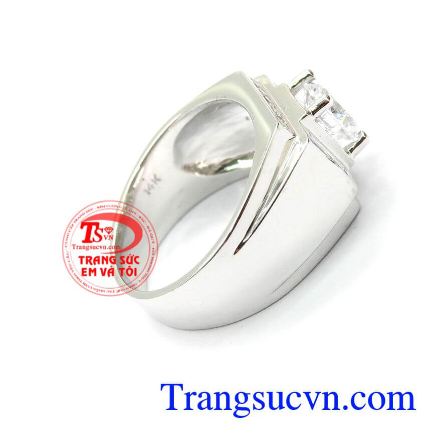 Nhẫn Nam Vàng Trắng Đẳng Cấp, Nhẫn nam vàng trắng, Nhẫn nam đính đá