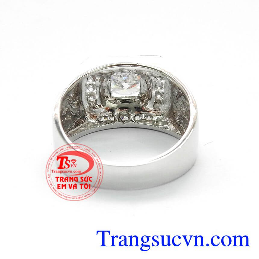 Nhẫn Nam Vàng Trắng Đẳng Cấp, Nhẫn nam vàng trắng, Nhẫn nam đính đá