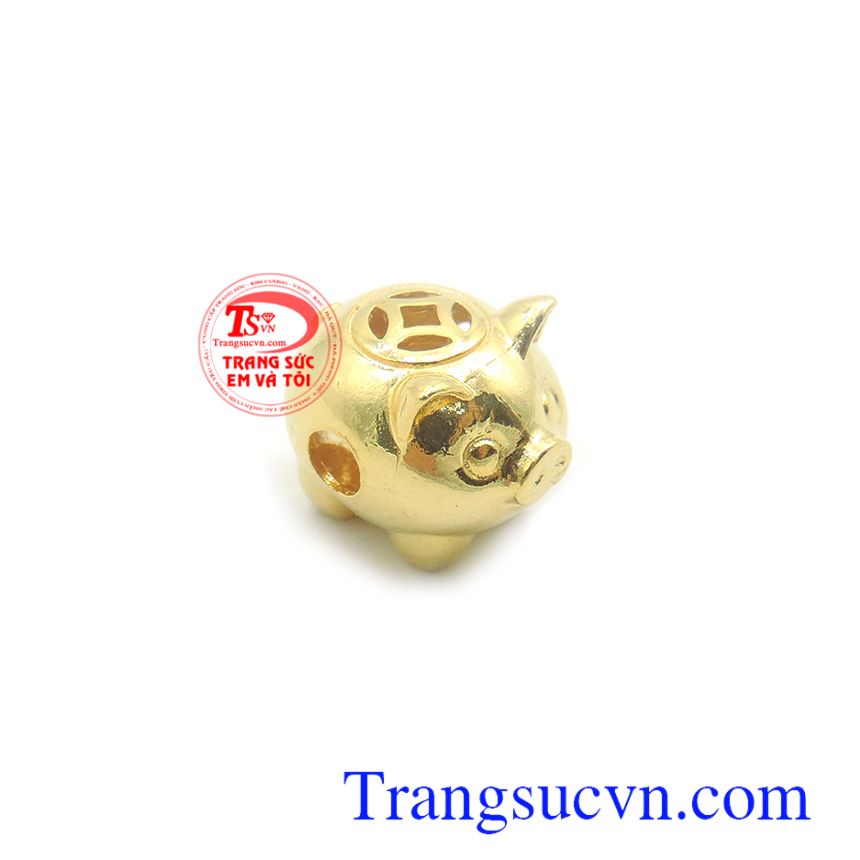 Mặt dây vàng 10k tuổi hợi may mắn, mặt dây chuyền vàng, mặt nữ vàng tây