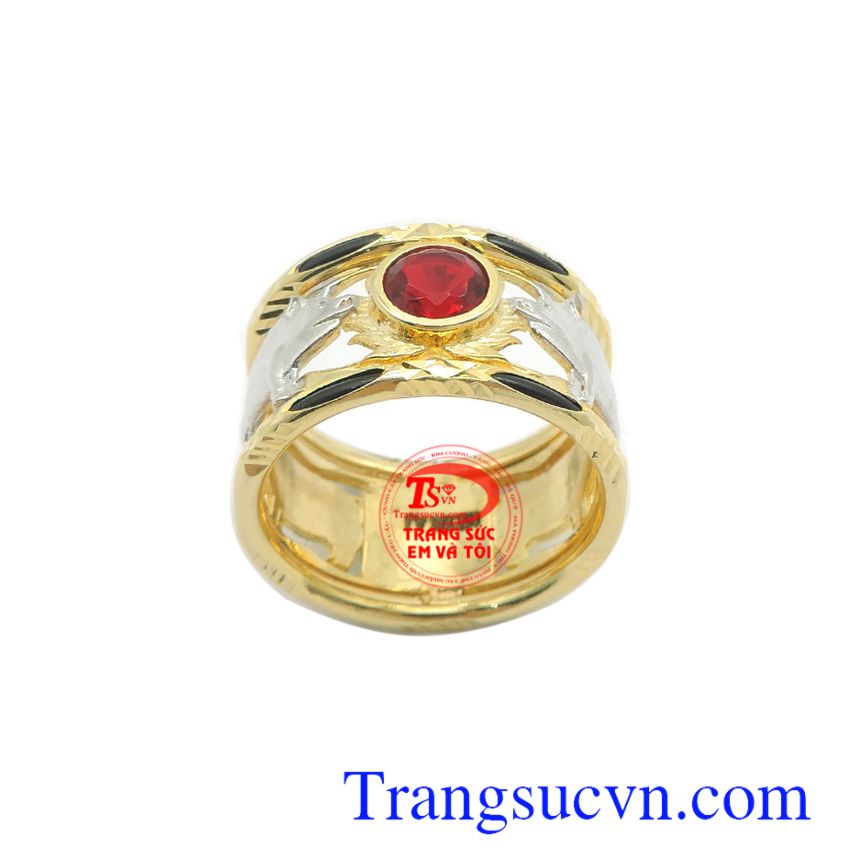Nhẫn nam tuổi hợi bình an 10k, Nhẫn nam vàng tây, nhẫn nam đẹp