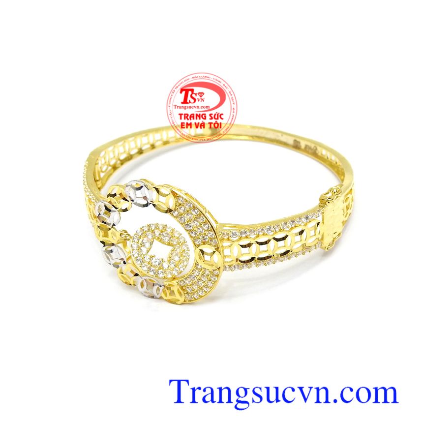 Vòng tay kim tiền đẹp, vòng tay nữ vàng, vòng tay nữ 10k
