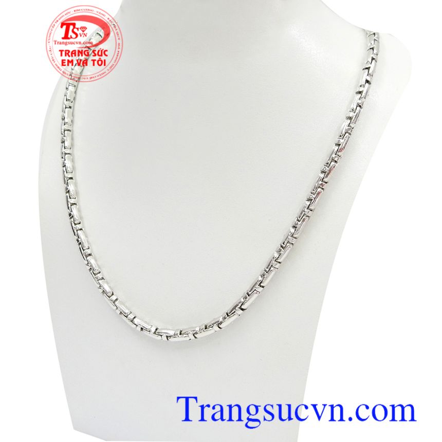 Dây chuyền vàng trắng Italy thời thượng, dây chuyền Italy 10k, dây chuyền nam