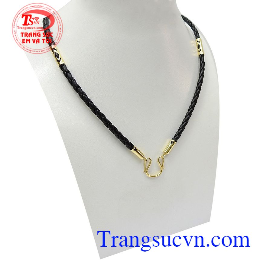 Dây da bọc vàng phong độ, Dây da bọc vàng, dây chuyền vàng nam