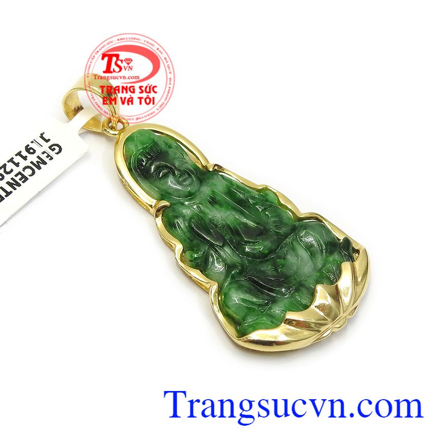 Mặt Quan Âm may mắn tài lộc ngọc, Mặt dây chuyền nam, mặt dây cẩm thạch Mặt Quan Âm may mắn tài lộc ngọc, Mặt dây chuyền nam, mặt dây cẩm thạch
