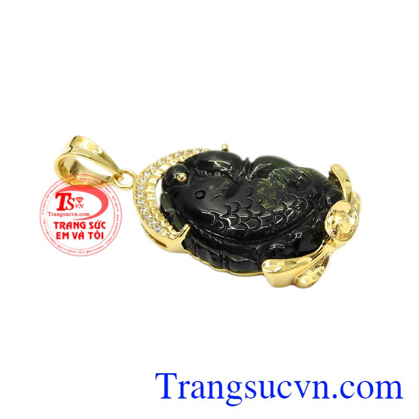 Mặt tourmalin cá chép ngậm ngọc, Mặt dây chuyền vàng, Mặt dây chuyền thời trang