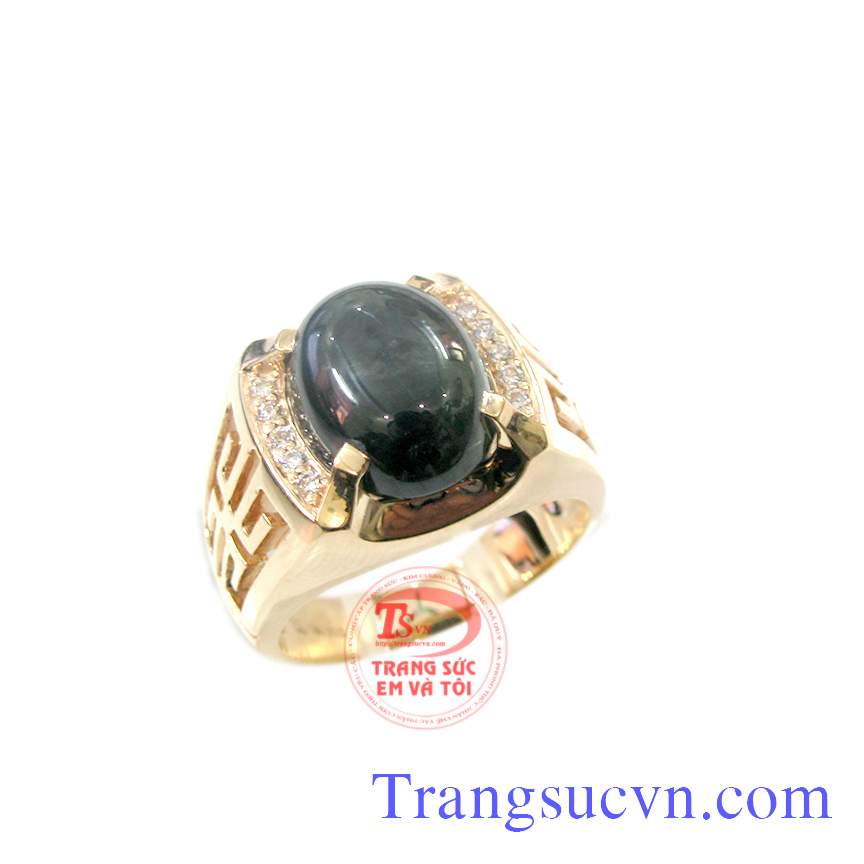 Nhẫn nam mạnh mẽ sapphire, Nhẫn nam đẹp, nhẫn nam vàng sang trọng