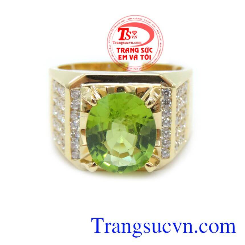 Nhẫn Nam Mệnh Hỏa Đá Peridot, Nhẫn nam Peridot, nhẫn nam vàng tây Nhẫn Nam Mệnh Hỏa Đá Peridot, Nhẫn nam Peridot, nhẫn nam vàng tây