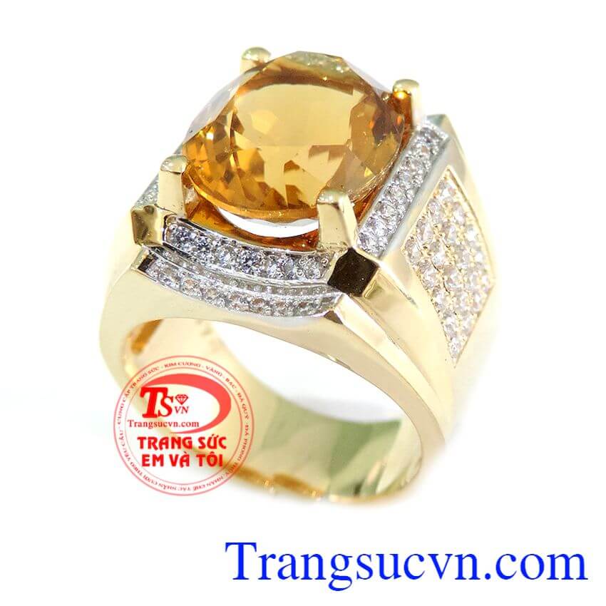 Nhẫn nam Mệnh Kim Citrine, Nhẫn nam đẹp, nhẫn nam đá quý Nhẫn nam Mệnh Kim Citrine, Nhẫn nam đẹp, nhẫn nam đá quý