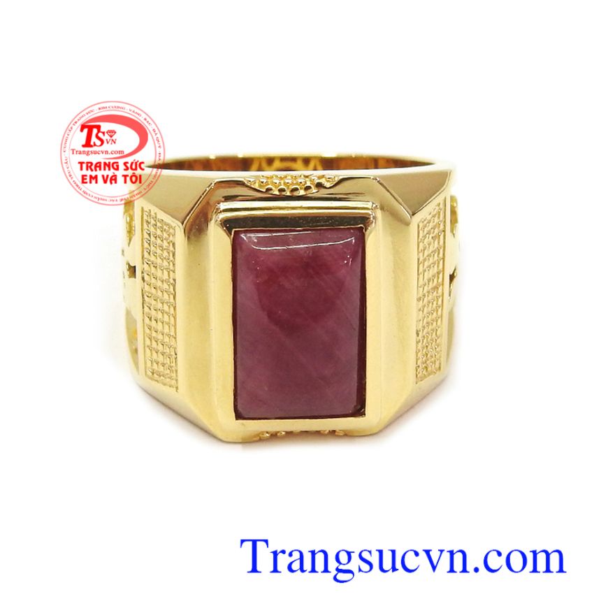Nhẫn nam Ruby quyền lực 18k, nhẫn nam Ruby, nhẫn nam đẹp