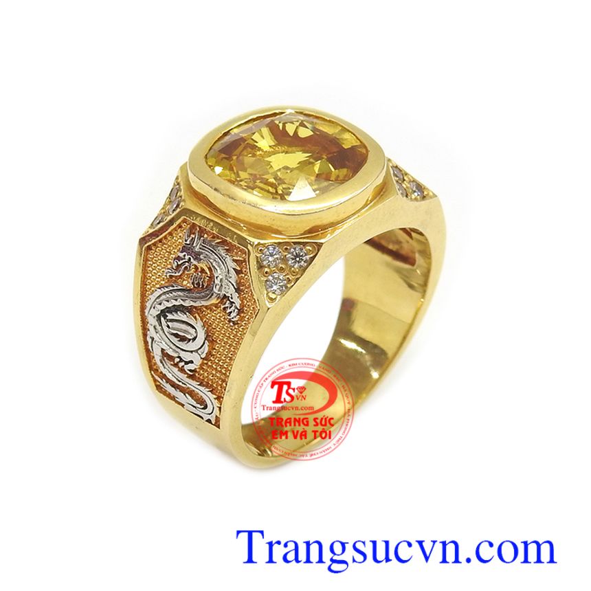 Nhẫn nam Sapphire vàng rồng, nhẫn nam Sapphire, nhẫn nam đẹp