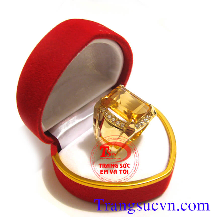 Nhẫn nam thạch anh vàng, nhẫn nam thạch anh, nhẫn nam đẹp