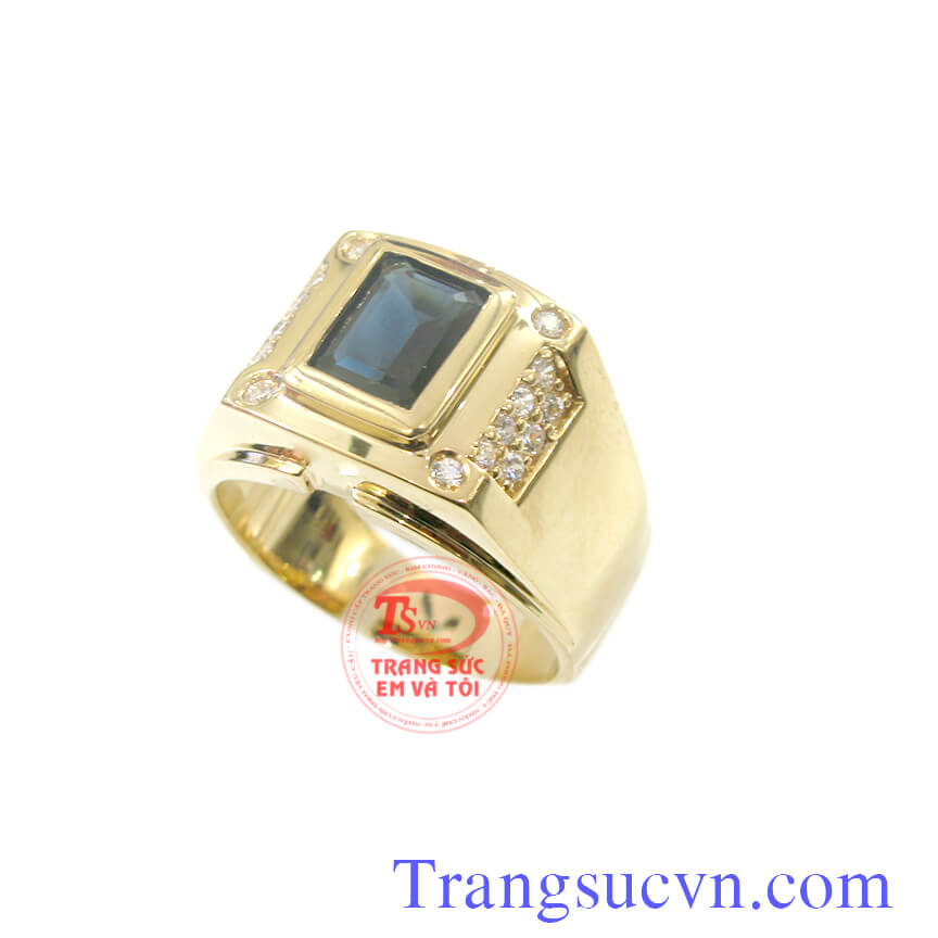 Nhẫn nam topaz chữ nhật-Facet, Nhẫn nam Topaz, nhẫn nam đá quý cao cấp