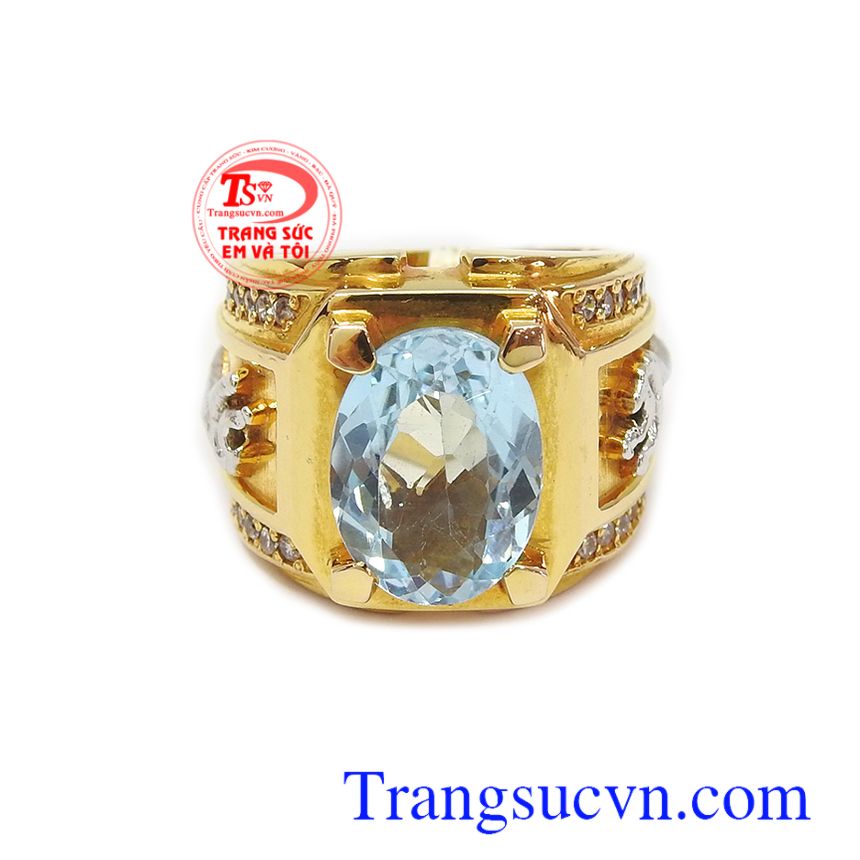 Nhẫn nam Topaz mệnh Thủy và Mộc, nhẫn nam Topaz, nhẫn nam đẹp