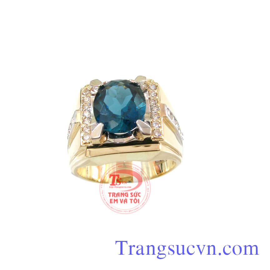 Nhẫn nam vàng đá topaz, Nhẫn nam đẹp, nhẫn nam vàng đá quý Nhẫn nam vàng đá topaz, Nhẫn nam đẹp, nhẫn nam vàng đá quý