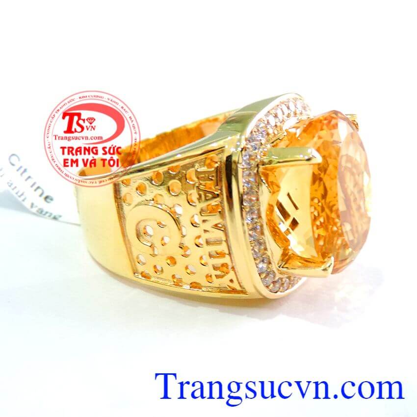 Nhẫn nam vàng mệnh kim, Nhẫn nam thạch anh vàng, nhẫn nam cá tính Nhẫn nam vàng mệnh kim, Nhẫn nam thạch anh vàng, nhẫn nam cá tính