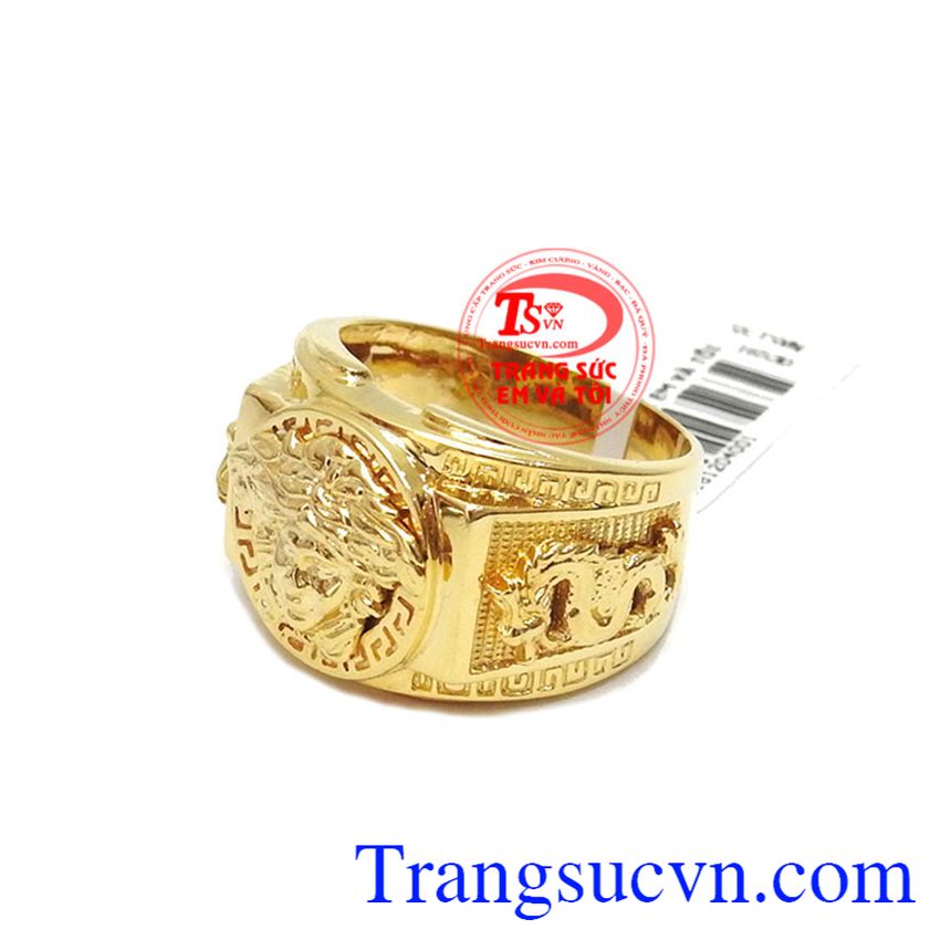 Nhẫn Nam Versace 14k Thời Trang, Nhẫn nam vàng tây, nhẫn nam vàng sang trọng